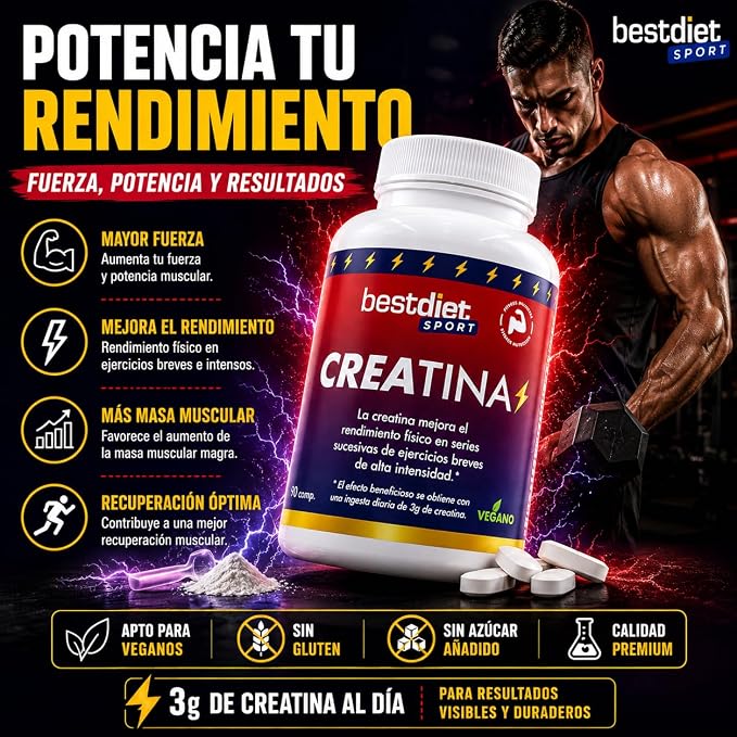 Suplemento de creatina en comprimidos – 90 unidades - additional image 4