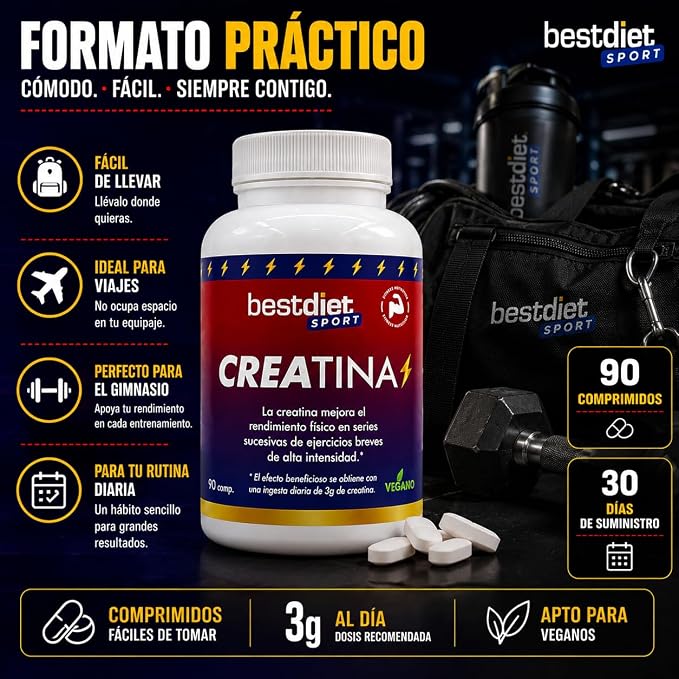 Suplemento de creatina en comprimidos – 90 unidades - additional image 3